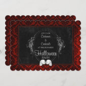 ダークゴシックのハロウィーンスカル 招待状 (正面/裏面)