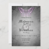 ダークゴシックのブラックウォーター色パープルモス結婚ズ 招待状 (正面)