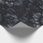 ダークゴシックのブラックフローララッピング紙 ラッピングペーパー (角)