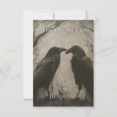 ダークゴシックのブラック&タンレイヴンのカップルのディナー 出欠カード (正面)