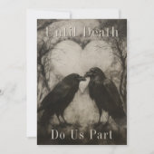 ダークゴシックのブラック&タン・レイヴン結婚カップル 招待状 (正面)