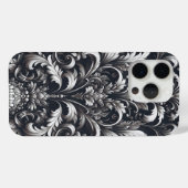ダークゴシックの太字の装飾的な花柄 Case-Mate iPhoneケース (裏面 (横))