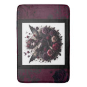 ダークゴシックの森フェアリーフローラバラブルゴーニュ バスマット (正面縦)