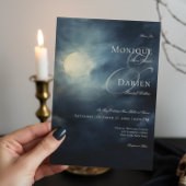 ダークゴシックの満月の夜空結婚の 招待状