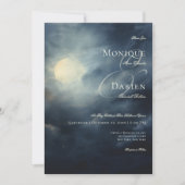 ダークゴシックの満月の夜空結婚の 招待状 (正面)