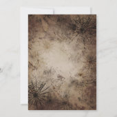 ダークゴシックの茶色と黒スパイダーウェブブライダルブランチ 招待状 (裏面)