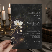 ダークゴシックの黒と白のオーキッドのスペル結婚ズ