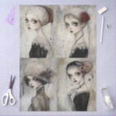 ダークゴシックガールグランジコラージュのデコページ 薄葉紙 (クラフト)