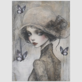 ダークゴシックガールグランジデコパージュ 薄葉紙