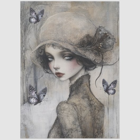 ダークゴシックガールグランジデコパージュ 薄葉紙 (正面)