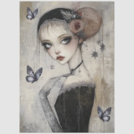 ダークゴシックガールグランジデコパージュ 薄葉紙