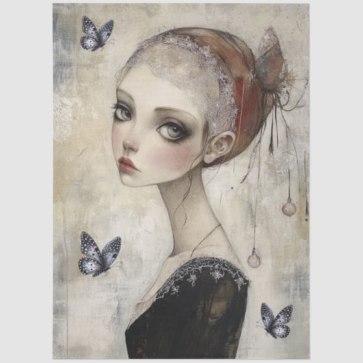 ダークゴシックガールグランジデコパージュ 薄葉紙 (正面)