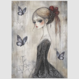 ダークゴシックガールグランジデコパージュ 薄葉紙