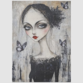 ダークゴシックガールグランジデコパージュ 薄葉紙