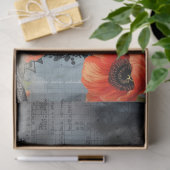 ダークゴシックガールレイヴンレッドポピー抽象芸術アート 薄葉紙 (ギフト)