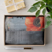 ダークゴシックガールレイヴンレッドポピー抽象芸術アート 薄葉紙 (ギフト)