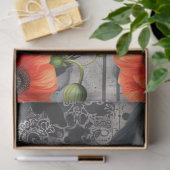 ダークゴシックガールレイヴンレッドポピー抽象芸術アート 薄葉紙 (ギフト)