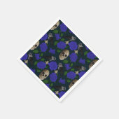 ダークゴシックグランギーバラつる植物レイブンスカルブルー スタンダードカクテルナプキン (角)