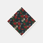 ダークゴシックグランギーバラつる植物レイブンスカルレッド スタンダードカクテルナプキン (角)