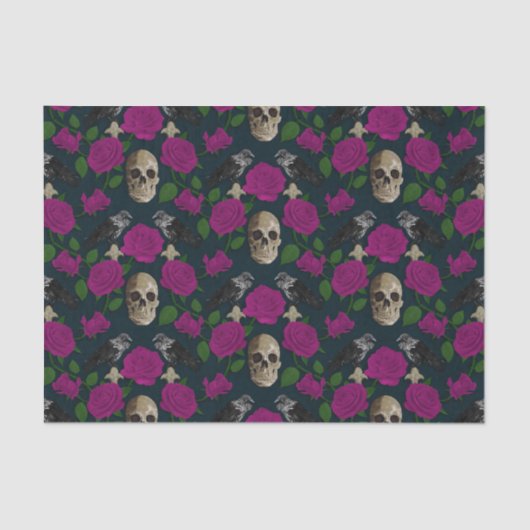 ダークゴシックグランギーバラつる植物レイヴンスカルピンク 薄葉紙 (正面)