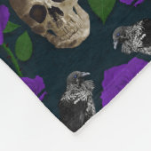 ダークゴシックグランギーバラつる植物レイヴンスカル紫 フリースブランケット (角)