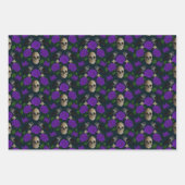 ダークゴシックグランギーバラつる植物レイヴンスカル ラッピングペーパーシート (正面2)