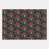 ダークゴシックグランギーバラつる植物レイヴンスカル ラッピングペーパーシート (正面)