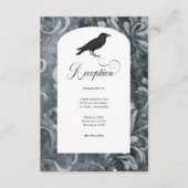 ダークゴシックグレー&ブラックダマスク&ラヴェンス披露宴 エンクロージャーカード (正面)