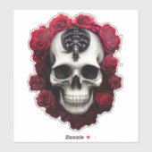 ダークゴシックスカルとバラビニールシール シール (シート)