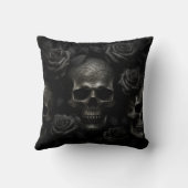 ダークゴシックスカル&ブラックバラ- Macabre decor クッション (裏面)