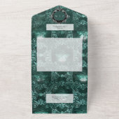 ダークゴシックティール（緑がかった色）&ブラックヴィンテージモスディナー オールインワン招待状 (外側)