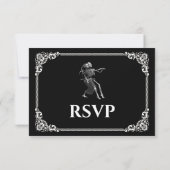 ダークゴシックハロウィンウェディングRSVPカード 出欠カード (裏面)