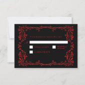 ダークゴシックハロウィンオルタナティブ結婚式RSVP 出欠カード (正面)