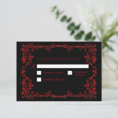 ダークゴシックハロウィンオルタナティブ結婚式RSVP 出欠カード (スタンド正面)