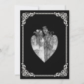 ダークゴシックハロウィンスケルトン結婚式招待状 招待状 (裏面)