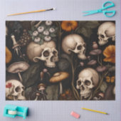 ダークゴシックハロウィーンスカルデコペ紙 薄葉紙 (クラフト)