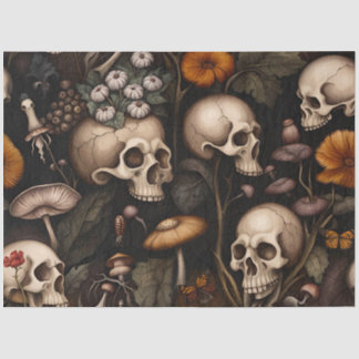 ダークゴシックハロウィーンスカルデコペ紙 薄葉紙