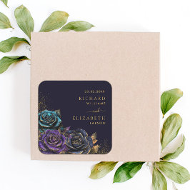 ダークゴシックバラグリッター結婚ズ スクエアシール