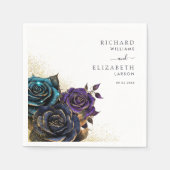 ダークゴシックバラグリッター結婚ズ スタンダードカクテルナプキン (正面)