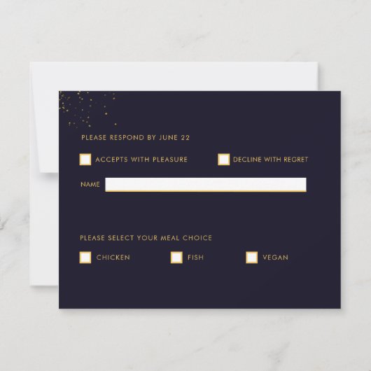 ダークゴシックバラグリッター結婚ズ 出欠カード (裏面)