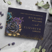 ダークゴシックバラグリッター結婚式招待状 招待状