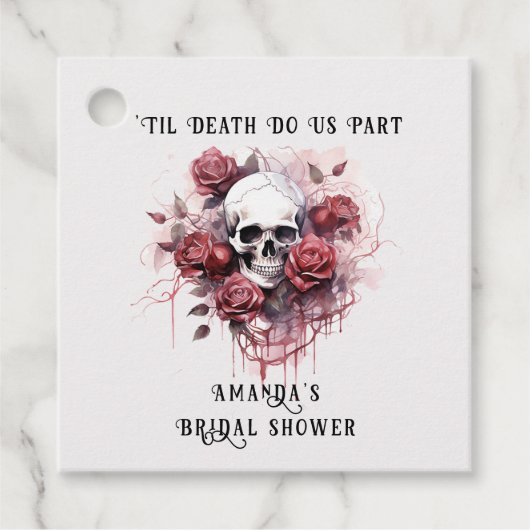 ダークゴシックバラスカルブライダルシャワーメッセージカード フェイバータグ (正面)