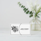 ダークゴシックバラ白黒タトゥーアーティスト 名刺 (スタンド正面)