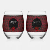 ダークゴシックバラ結婚ズ ステムなしワイングラス (裏面)