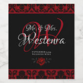 ダークゴシックバラ結婚ズ ワインラベル (シングルラベル)