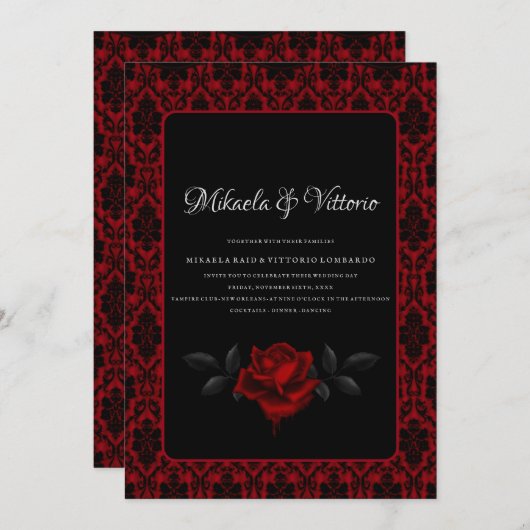 ダークゴシックバラ結婚ズ 招待状 (正面/裏面)
