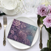 ダークゴシックパープルラベンダーバラQRコード オールインワン招待状