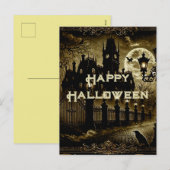 ダークゴシックビクトリアンヴィンテージハッピーハローウィン シーズンポストカード (正面/裏面)