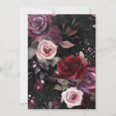 ダークゴシックピンクブルゴーニュ&ブラックフローラ 招待状 (裏面)