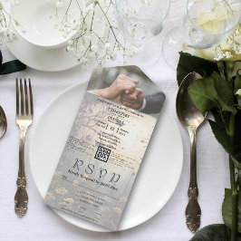 ダークゴシックフォレストフローラQRコード写真 オールインワン招待状